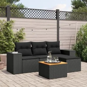 5-teiliges Gartenmöbel-Set und schwarze synthetische Rattankissen von , Gartensets - Ref: Foro24-3257742, Preis: 330,15 €, Ra...