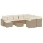 11-teiliges Gartensofa-Set mit beigen synthetischen Rattankissen von , Modulare Sofas für den Außenbereich - Ref: Foro24-3224...