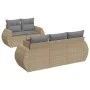 Garden sofa set with cushions 6 pieces beige synthetic rattan by , Garden sets - Ref: Foro24-3253436, Price: 466,84 €, Discou...