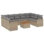 Garden sofa set with beige cushions 10 pieces synthetic rattan by , Modular outdoor sofas - Ref: Foro24-3224267, Price: 592,5...