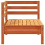 3-Sitzer-Gartensofa mit Fußstütze aus wachsbraunem Kiefernholz von , Modulare Sofas für den Außenbereich - Ref: Foro24-838058...