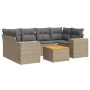 7-piece garden sofa set and beige synthetic rattan cushions by , Garden sets - Ref: Foro24-3225345, Price: 450,70 €, Discount: %