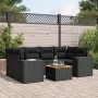 7-piece garden dining set and black synthetic rattan cushions by , Garden sets - Ref: Foro24-3257672, Price: 494,20 €, Discou...