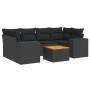 7-teiliges Garten-Essset und schwarze Kissen aus synthetischem Rattan von , Gartensets - Ref: Foro24-3257672, Preis: 494,20 €...