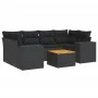 Set de comedor de jardín 7 pzas y cojines ratán sintético negro de , Conjuntos de jardín - Ref: Foro24-3257672, Precio: 492,6...