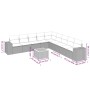 Garden sofa set 10 pieces with black synthetic rattan cushions by , Garden sets - Ref: Foro24-3257819, Price: 614,35 €, Disco...