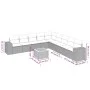 Garden sofa set 10 pieces with black synthetic rattan cushions by , Garden sets - Ref: Foro24-3257819, Price: 604,77 €, Disco...