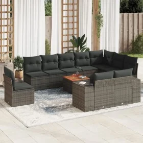 11-piece garden sofa set and gray synthetic rattan cushions by , Garden sets - Ref: Foro24-3257831, Price: 659,24 €, Discount: %