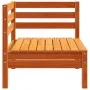 Corner garden sofa solid wax brown pine wood by , Modular outdoor sofas - Ref: Foro24-837981, Price: 66,86 €, Discount: %