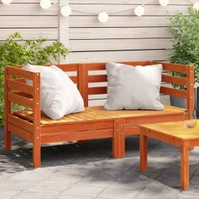 Garden corner sofas 2 pcs solid wood pine brown wax by , Modular outdoor sofas - Ref: Foro24-837988, Price: 88,27 €, Discount: %