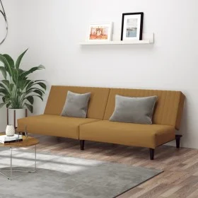 Braunes 2-Sitzer-Schlafsofa aus Samt von , Sofas - Ref: Foro24-375934, Preis: 224,20 €, Rabatt: %