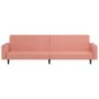 Rosafarbenes 2-Sitzer-Schlafsofa aus Samt von , Sofas - Ref: Foro24-375941, Preis: 251,09 €, Rabatt: %