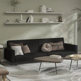 2-seater black velvet sofa bed by , Sofas - Ref: Foro24-375943, Price: 265,91 €, Discount: %