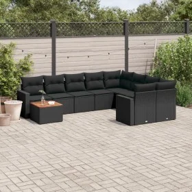 Garden sofa set 10 pieces with black synthetic rattan cushions by , Modular outdoor sofas - Ref: Foro24-3224284, Price: 620,6...
