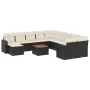 Gartensofa-Set 12-teilig mit schwarzen synthetischen Rattankissen von , Modulare Sofas für den Außenbereich - Ref: Foro24-322...