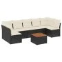 8-teiliges Gartensofa-Set und schwarze synthetische Rattankissen von , Gartensets - Ref: Foro24-3223571, Preis: 428,52 €, Rab...