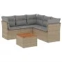 Garden sofa set with cushions 6 pieces beige synthetic rattan by , Garden sets - Ref: Foro24-3223637, Price: 360,17 €, Discou...