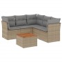 Gartensofa-Set mit Kissen, 6-teilig, beiges synthetisches Rattan von , Gartensets - Ref: Foro24-3223637, Preis: 362,10 €, Rab...