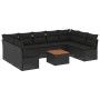 Garden sofa set 10 pieces with black synthetic rattan cushions by , Garden sets - Ref: Foro24-3223787, Price: 585,94 €, Disco...