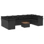 Set de sofás de jardín 11 pzas y cojines ratán sintético negro de , Conjuntos de jardín - Ref: Foro24-3223829, Precio: 688,32...