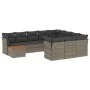 11-piece garden sofa set and gray synthetic rattan cushions by , Garden sets - Ref: Foro24-3223848, Price: 621,47 €, Discount: %