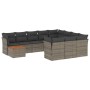 Set de sofás de jardín 11 pzas y cojines ratán sintético gris de , Conjuntos de jardín - Ref: Foro24-3223848, Precio: 622,06 ...