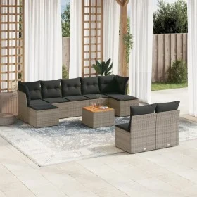 10-piece garden sofa set with gray synthetic rattan cushions by , Garden sets - Ref: Foro24-3223862, Price: 518,64 €, Discoun...