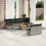 10-piece garden sofa set with gray synthetic rattan cushions by , Garden sets - Ref: Foro24-3223862, Price: 518,64 €, Discoun...