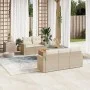 Garden sofa set with cushions 6 pieces beige synthetic rattan by , Garden sets - Ref: Foro24-3224007, Price: 438,59 €, Discou...