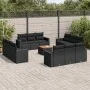 Garden sofa and cushion set 13 pieces black synthetic rattan by , Garden sets - Ref: Foro24-3224053, Price: 932,22 €, Discoun...