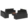 Garden sofa and cushion set 13 pieces black synthetic rattan by , Garden sets - Ref: Foro24-3224053, Price: 932,22 €, Discoun...