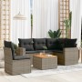Set de muebles de jardín 6 pzas y cojines ratán sintético gris de , Conjuntos de jardín - Ref: Foro24-3224128, Precio: 357,88 €