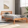 Estructura de cama madera maciza de pino marrón cera 90x200 cm de , Camas y somieres - Ref: Foro24-844142, Precio: 65,74 €, D...