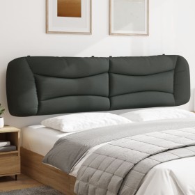 Cabecero de cama acolchado tela gris oscuro 200 cm