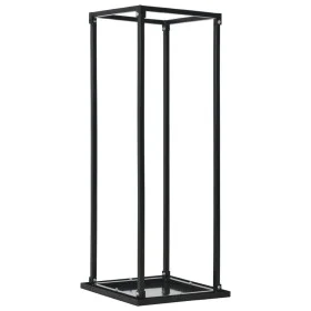 Firewood rack with black steel base 37x37x113 cm by vidaXL, Firewood bags and holders - Ref: Foro24-284702, Price: 48,90 €, D...