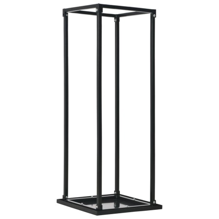 Leñero con base acero negro 37x37x113 cm de vidaXL, Bolsas y soportes de leña - Ref: Foro24-284702, Precio: 41,67 €