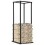 Leñero con base acero negro 37x37x113 cm de vidaXL, Bolsas y soportes de leña - Ref: Foro24-284702, Precio: 48,85 €, Descuent...