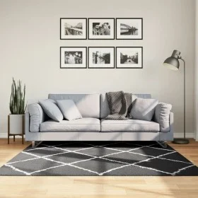 PAMPLONA moderner Langflorteppich Schwarz und Creme 160x160cm von , Teppiche - Ref: Foro24-375412, Preis: 48,99 €, Rabatt: %