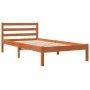 Wax brown solid pine wood bed frame 75x190 cm by , Beds and slatted bases - Ref: Foro24-844137, Price: 63,91 €, Discount: %
