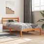 Wax brown solid pine wood bed frame 75x190 cm by , Beds and slatted bases - Ref: Foro24-844137, Price: 63,91 €, Discount: %