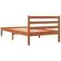 Wax brown solid pine wood bed frame 75x190 cm by , Beds and slatted bases - Ref: Foro24-844137, Price: 63,91 €, Discount: %