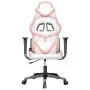 Silla gaming de masaje cuero sintético blanco y rosa de , Sillones para videojuegos - Ref: Foro24-345431, Precio: 114,95 €, D...