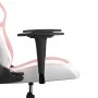 Silla gaming de masaje cuero sintético blanco y rosa de , Sillones para videojuegos - Ref: Foro24-345431, Precio: 114,95 €, D...