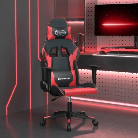 Black and red synthetic leather massage gaming chair by , Gaming chairs - Ref: Foro24-345446, Price: 115,85 €, Discount: %
