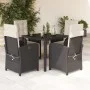 5-teiliges Gartenmöbel-Set mit schwarzen synthetischen Rattankissen von , Gartensets - Ref: Foro24-3212451, Preis: 625,27 €, ...