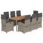 Garten-Essgruppe 9-teilig und graue synthetische Rattankissen von , Gartensets - Ref: Foro24-3212485, Preis: 1,00 €, Rabatt: %