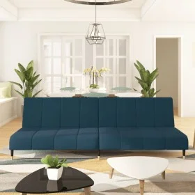 2-Sitzer-Schlafsofa aus blauem Samt von , Sofas - Ref: Foro24-375873, Preis: 256,80 €, Rabatt: %