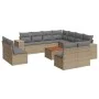 12-piece garden sofa set and brown synthetic rattan cushions by , Garden sets - Ref: Foro24-3225506, Price: 722,62 €, Discoun...