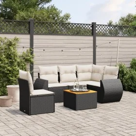 6-teiliges Gartensofa-Set und schwarze synthetische Rattankissen von , Gartensets - Ref: Foro24-3257337, Preis: 382,20 €, Rab...
