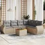 Set sofás de jardín 7 piezas y cojines ratán sintético beige de , Conjuntos de jardín - Ref: Foro24-3257354, Precio: 455,48 €...